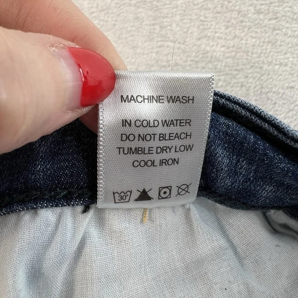 Judy Blue 7‎ / 28 Skinny Fit Capri Jeans Mid Rise Distressed Stretch Denim Blue
